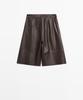 Masimodutti Long Napa Leather Bermuda Pants