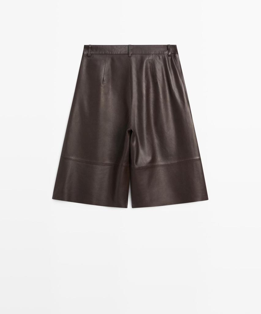 Masimodutti Long Napa Leather Bermuda Pants