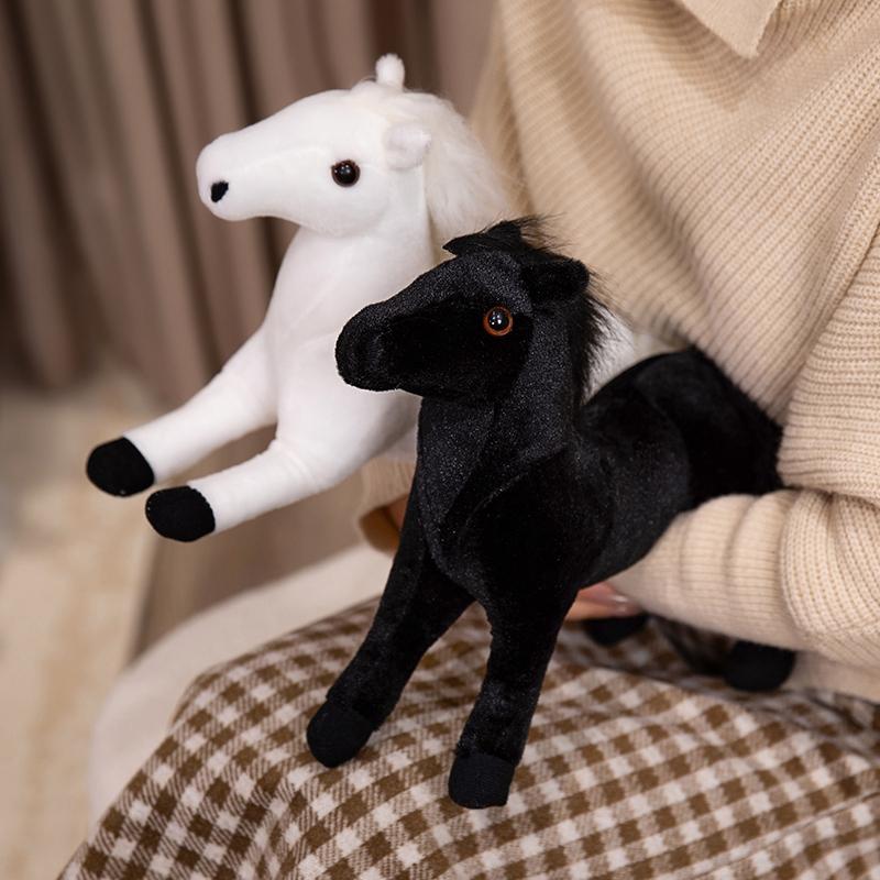 28Cm High Quality Cute Simulation Horse Plush Doll Lifelike Change Posture Horse Plush Toy Home Decor Gift For Boys And Girls