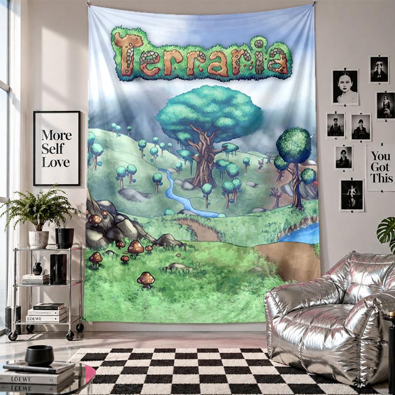 Wall TapestryTerraria Art Hanging Cloth Decorative Background Cover for Room Decoration