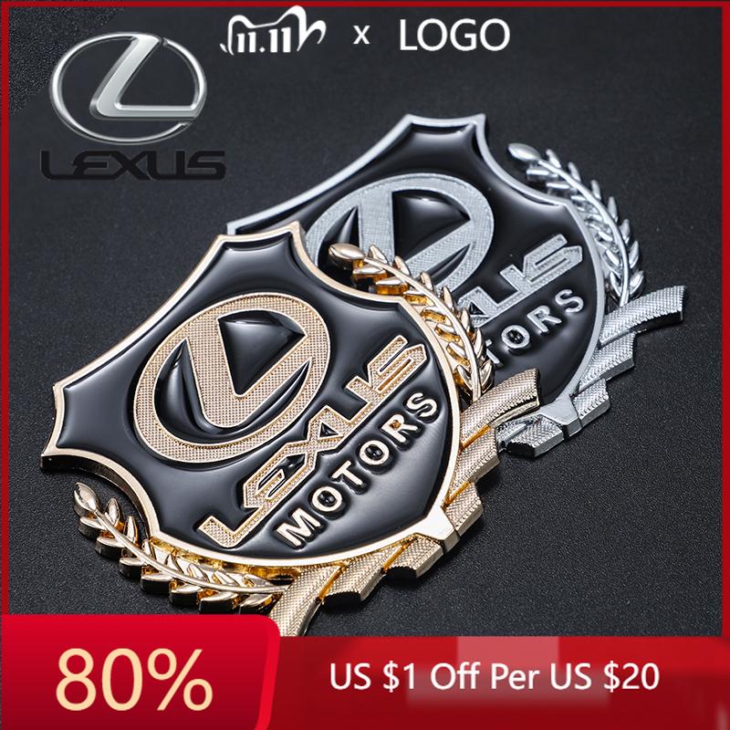 2026 Hot Interior Stickers 2Pcs Car Logo Badge Window Trunk Metal Sticker Accessories For Lexus F-SPORT ES RX NX LS UX LM LX GX