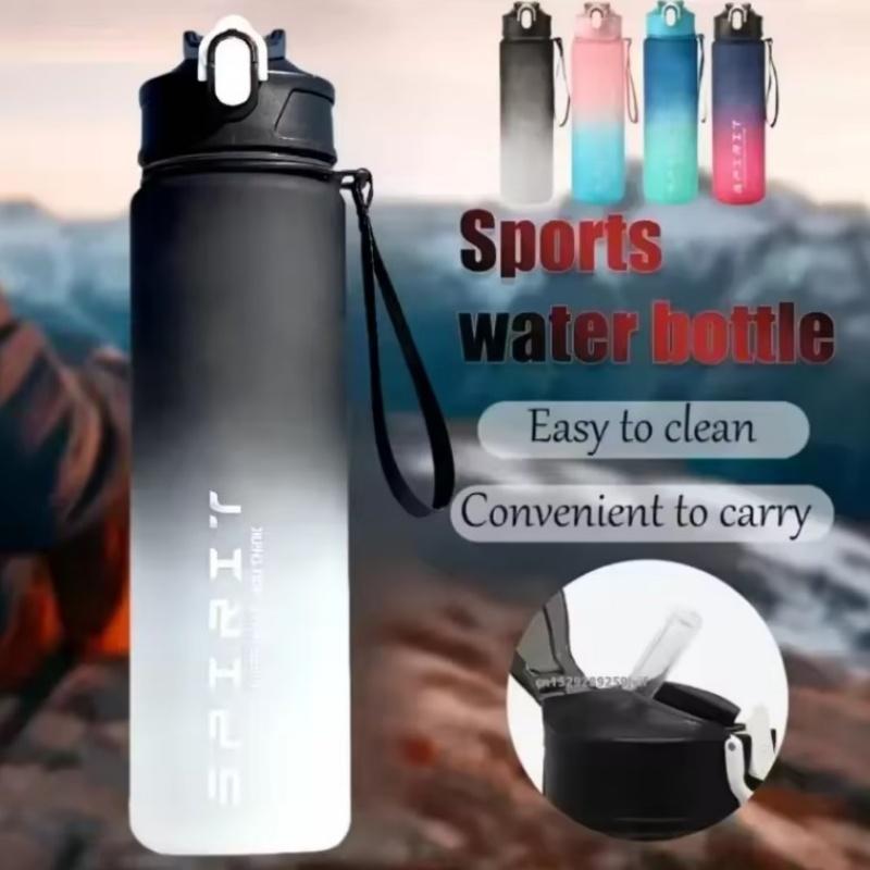 780ml Farbverlauf Sportflasche mit auslaufsicherem Deckel & Schriftzug, Leicht zu trinken für Fitnessstudio/Outdoor/Radfahren/Laufen/Angeln, Geburtstags-/Schulgeschenk