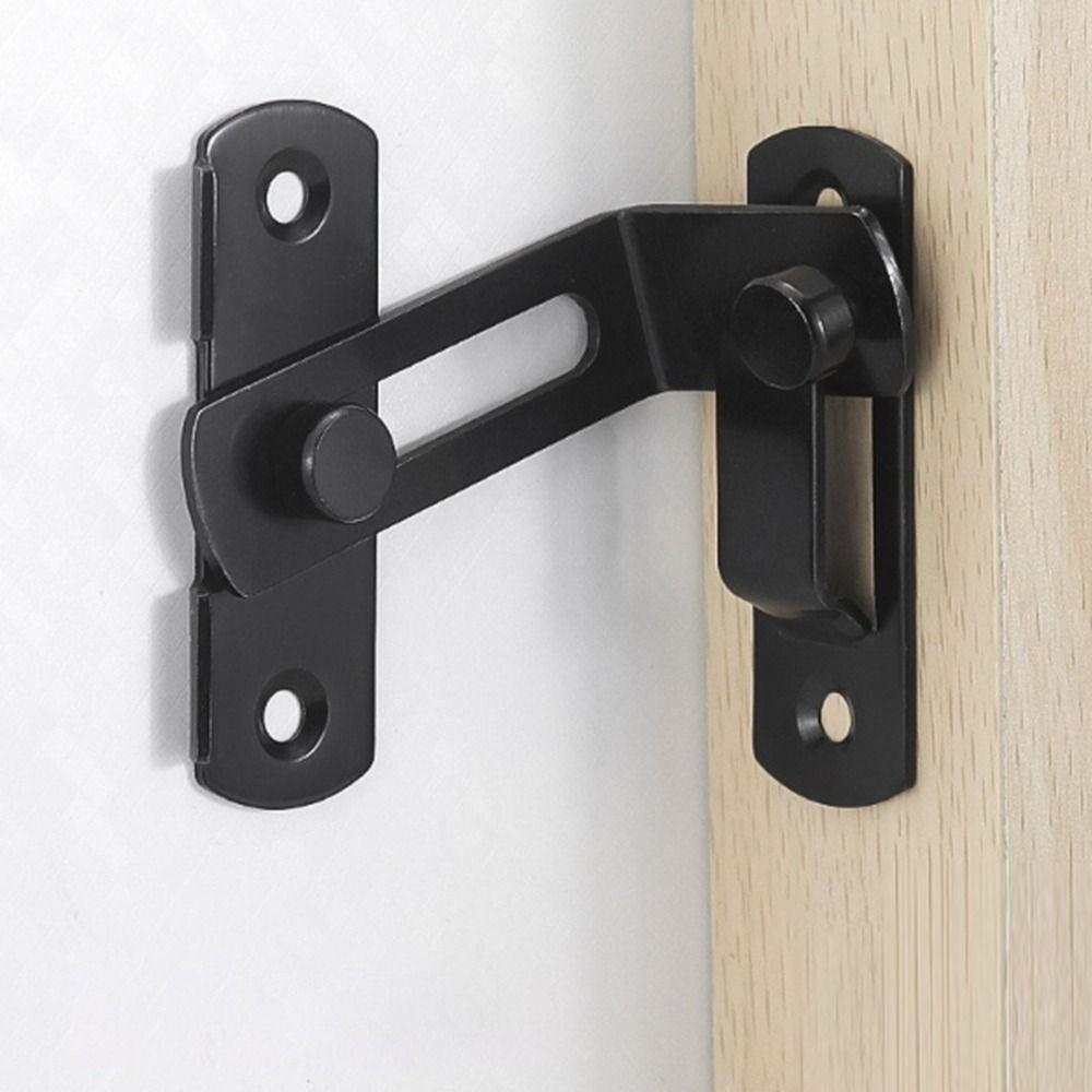 Black Durable Flip With Screws Safety Right Angle Door Buckle Gate Bolt Home Hardware Door Lock