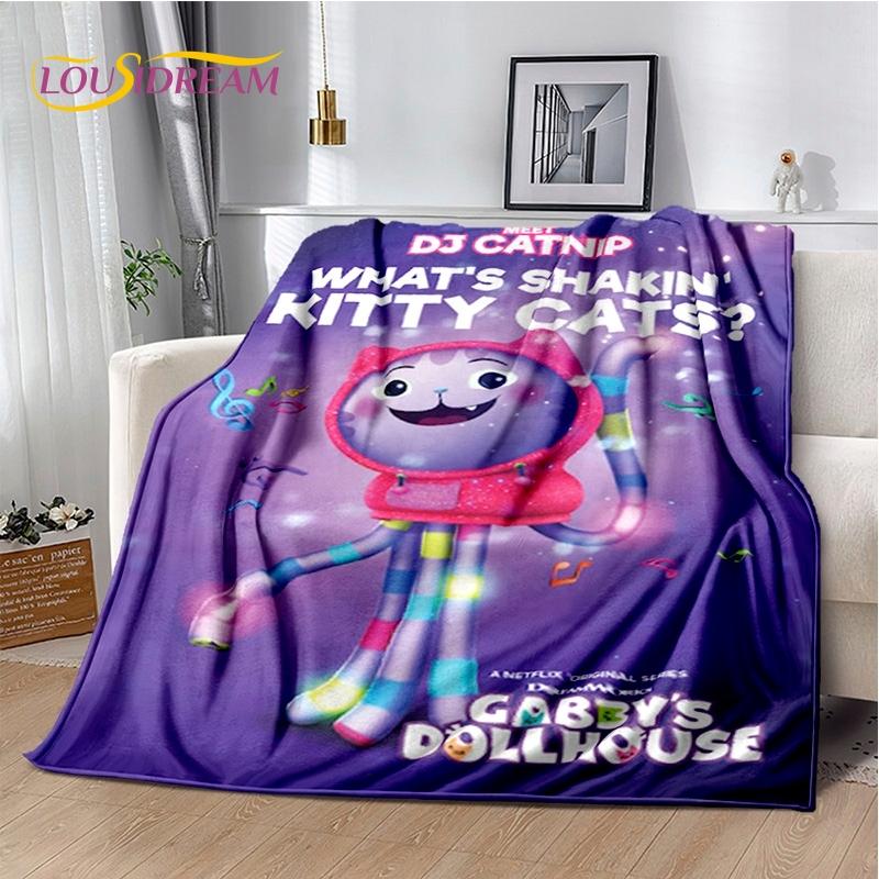 Cartoon Cute Gabbys Dollhouse Girl Soft Blankets,Keep Warm Throw Blanket Comfortable Blanket for Picnic Beds Sofa Home Bedroom