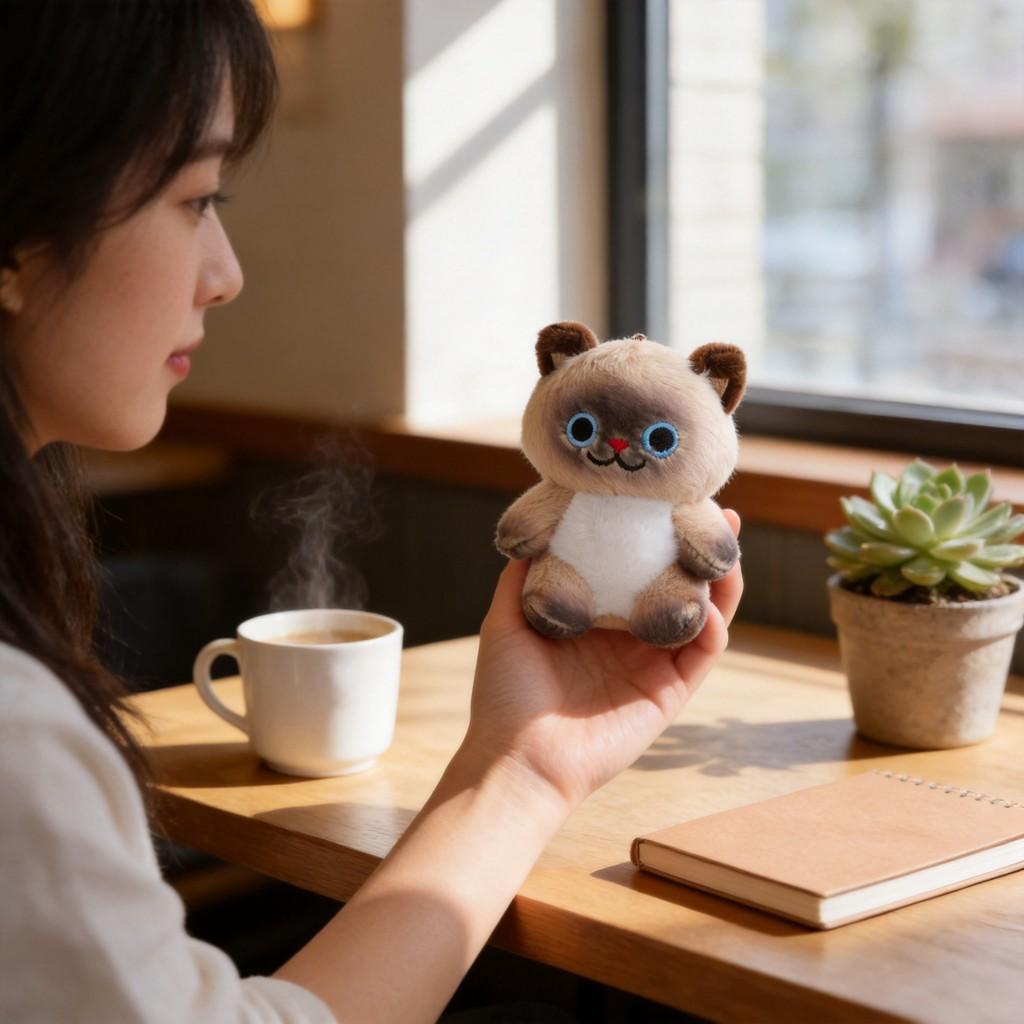 Plush Cat Keychain Toy With Pp Cotton Filling For Kids And Adults