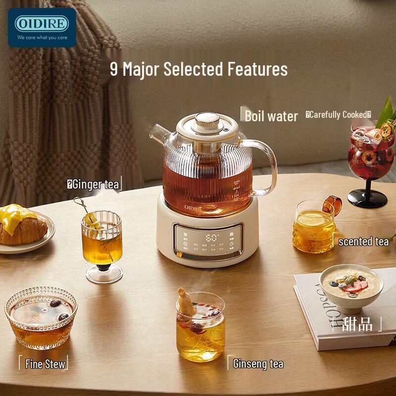 OIDIRE Smart Multifunctional Tea Kettle with Glass Stew Pot CN plug (adapter included)