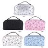 PU Cosmetic Bag Multifunctional Rhombic Lattice Large Capacity for Female Travel