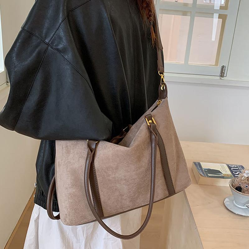 Fashi Women Handbag Faux Suede Female Tote Handbags Large Capacity Crossbody Bags for Women
