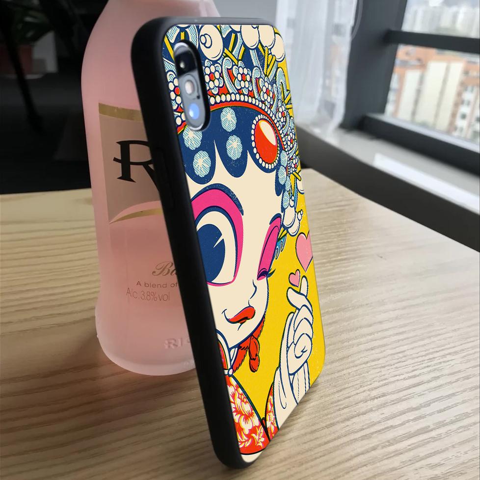 Funny Peking Opera Girl Phone Case For Apple Iphone 13 12 Mini 11 Pro Max Luxury Mobile Shell X XR 7 8 6 Plus SE XS 5 Hard Cover