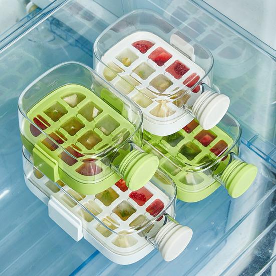 Ice Cube Mold 2-in-1 Ice Tray And Storage Cup Leakproof Seal Push-Type Ice Removal Food-Grade Ice Kettle Portable Ice Maker for Drinks