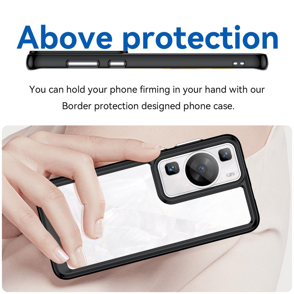 Handyhülle mit erhöhtem Rand für Huawei P60/P60 Pro, TPU+Acryl Handyhülle Sturzschutzhülle