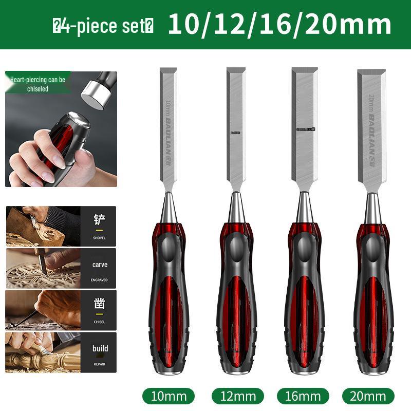 Baolian High Speed Steel Mortise and Flat Chisel Set for Woodworking