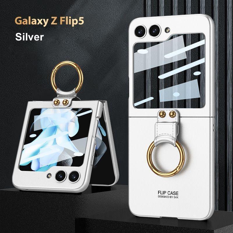 Luxury Case for Samsung Galaxy Z Flip 5  Ring Phone Case for Samsung Galaxy Z Flip 5 Shockproof Cover for Galaxy Z Flip 5 Camera Protection Case