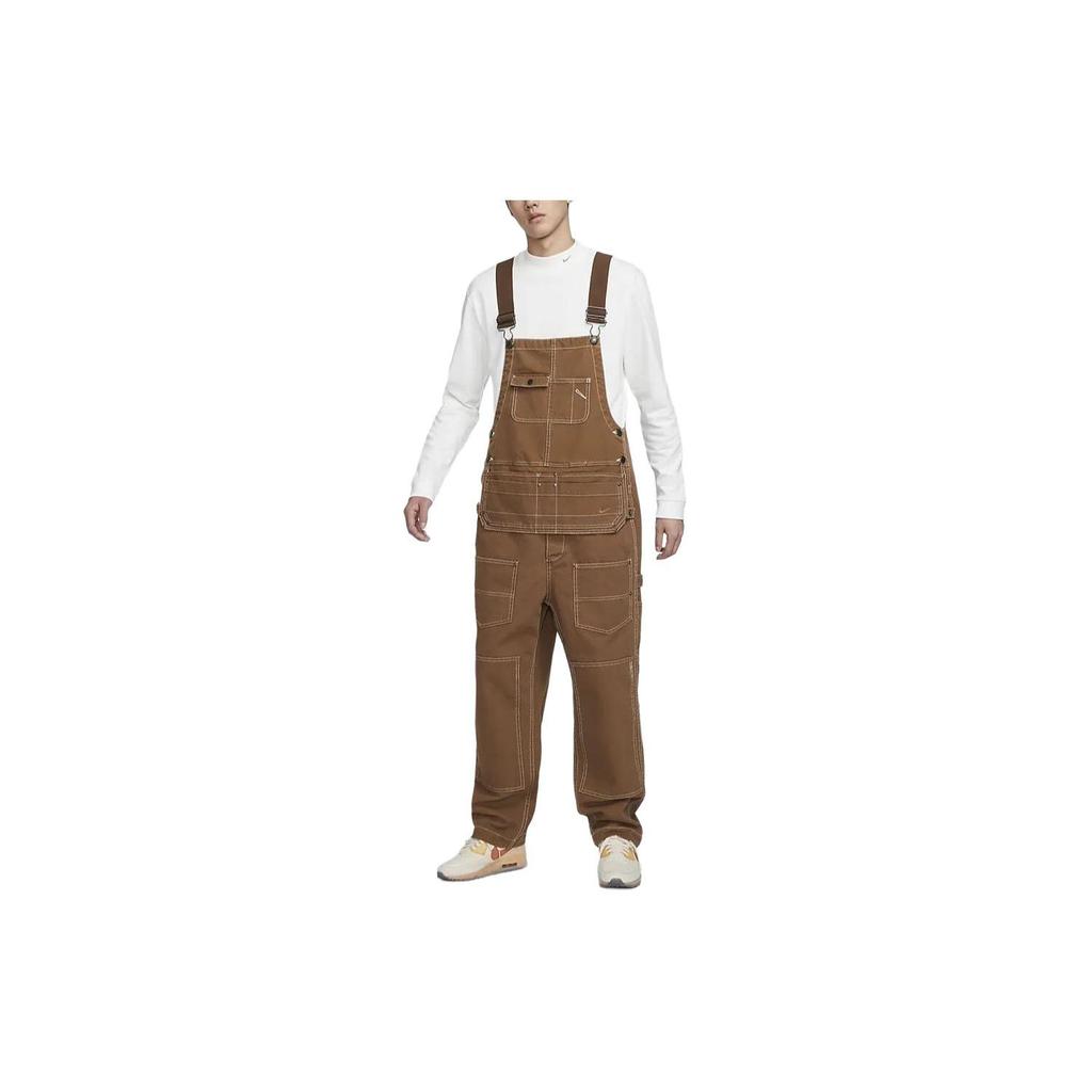 Nike Life Solid Color Cargo Multi-Pocket Casual Overalls Men Overalls Light-British-Brown FN3121-281