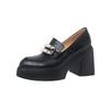 10CM French Niche Platform Comfortable Single Shoes Black Fashion Versatile Heightening Temperament Loafers Heightening Small Leather Shoes