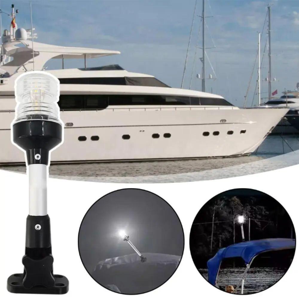 Aluminum Alloy Rod LED Anchor Light 12-24V DC Fold Down Design Marine Navigation Light White Light Sturdy Construction