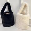 Autumn and Winter New Niche Design Imitation Rabbit Fur Bucket Bag Plush Cute Handheld Imitation Fur Handbag Korean Version