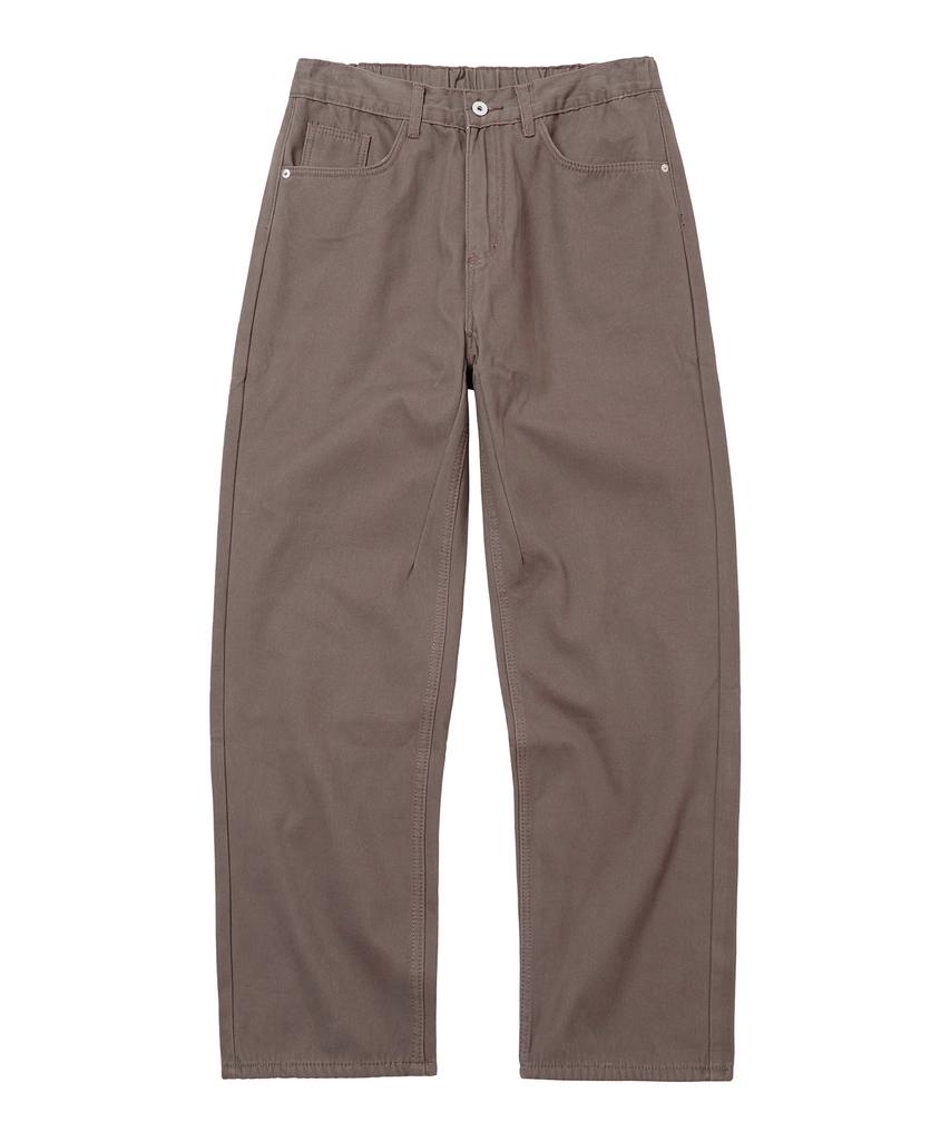 LXT Brushed Cotton Back Elastic Semi-Wide Chino Pants [Brown]