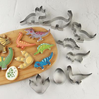 8/12Pcs Cookie Cutters Set Cute Dinosaur Shape Biscuit Mold Kids Dinosaur Theme Birthday Party Supplies