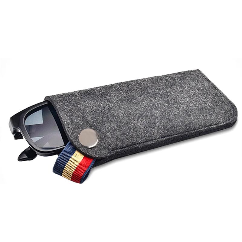 Wool Felt Portable Bag for Reading glasses Student Sun Glasses Pouch Outdoor Portable Sunglasses Bag for Eyeglasses ID card bag