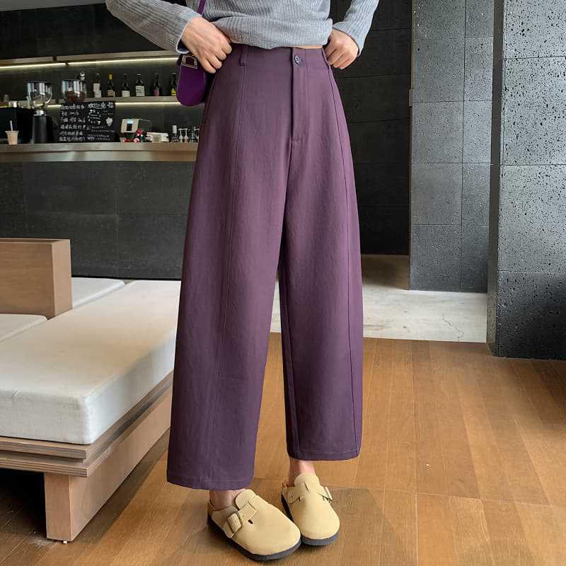 

Women s Dark Gray Cropped Wide-Leg Pants - Slim Fit, Petite & Pear-Shaped, Autumn Casual XL