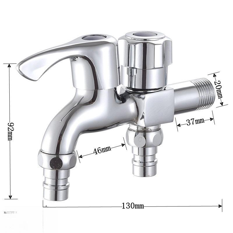 Alloy Brushed Faucet for Washing Machine One In Two Out Dual Use Faucets 4-point Household Water Switch