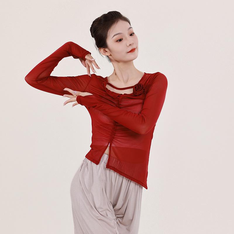 

Взрослый женский топ из марли в китайском стиле для практики классического и современного танца M