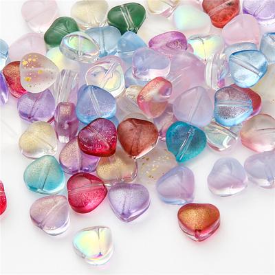 30 buc. Mărgele de inimă de culoare AB 8mm Cercei DIY Mărgele distanțiere Bijuterii lucrate manual Accesorii pentru fabricarea de bijuterii Brățări din sticlă Cehă liberă