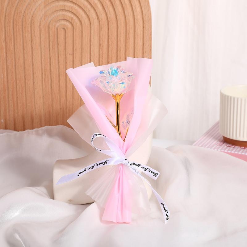 

Креативный цветок из золотой фольги, маленький искусственный цветок, одиночный вечный цветок, подарок на День святого Валентина на день рождения подруги