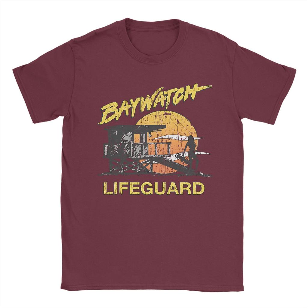 Oversized T Shirt Summer Baywatch Lifeguard Sunset 1989 Hipster T Shirts Cotton Tshirt Men Aesthetic Short Sleeve Top Tees