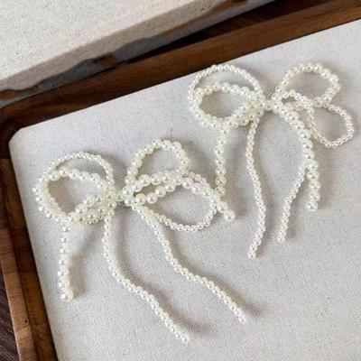 Schleifen Quasten Perlenohrringe - Elegantes Schnürsenkeldesign für Damen