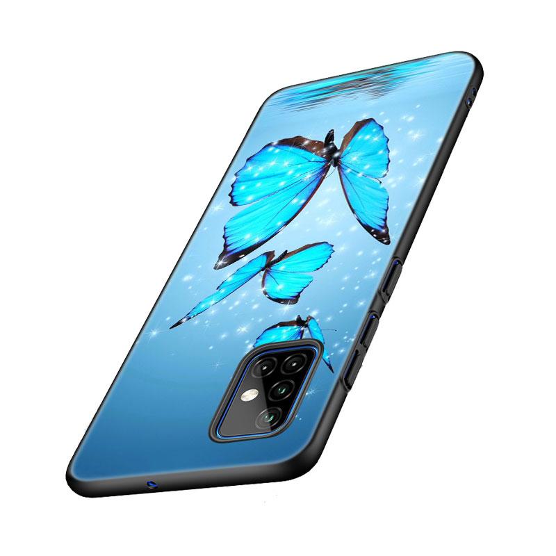 Cartoon Blauer Schmetterling Handyhülle für iPhone Samsung Galaxy Redmi Xiaomi Oppo OnePlus Note SA 7 8 9 10 11 12 13 14 20 21 22 23 53 54 Pro Max Ultra
