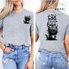 No Talkie Before Coffee Print T-shirt Short Sleeve Casual Top Summer Women Black Cat Kawaii Streetwear Graphic Tees Shirt Tops