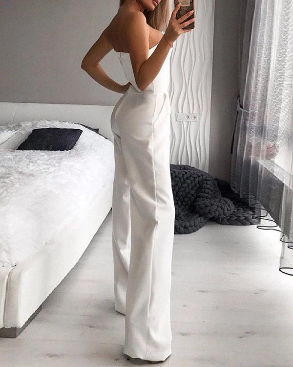 Spring & Summer Chinese Long Skirt Jumpsuit - Oblique Collar, Mid-Waist, Elegant Commuting or Evening Wear.