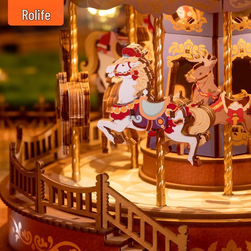 Carillon Giostra Rolife Fai da Te: Kit di Montaggio Fatto a Mano per un'Esperienza di Costruzione Infantile e Fantasiosa - Regalo Ideale per Bambine