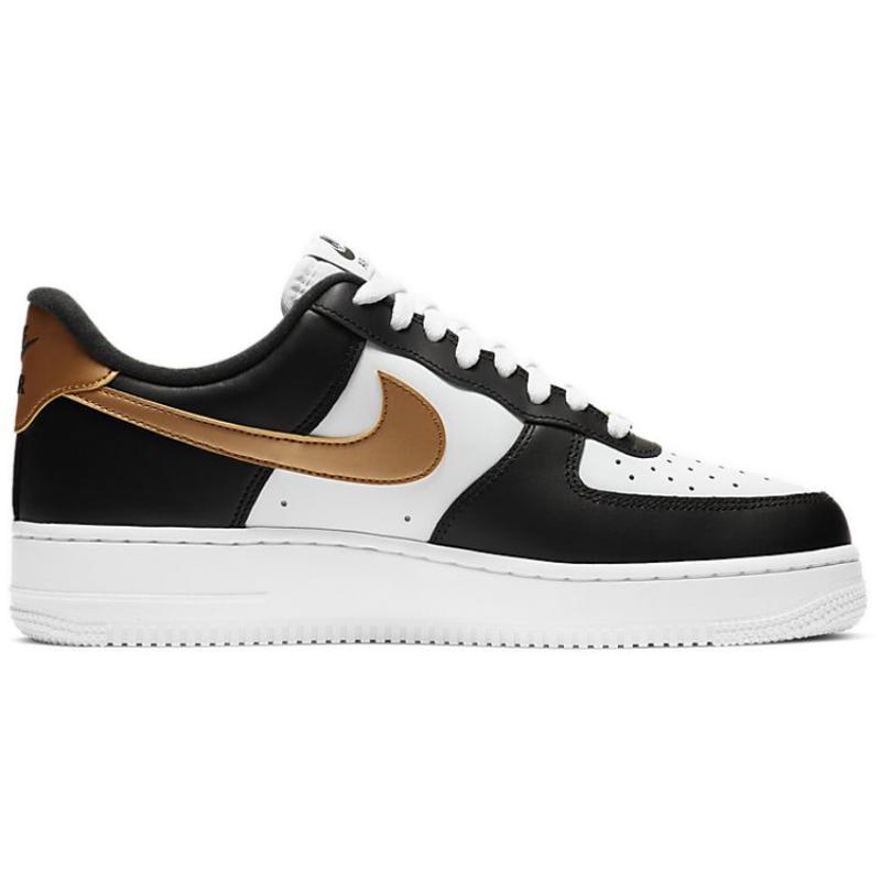 Nike Air Force 1 Low Black White Metallic Gold Sneakers CZ9189-001