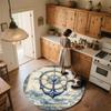 Anchor and Ship's Wheel,Round Area Rug,Carpet Rug for Living Room Bedroom Sofa Playroom Decor,Non-slip Floor Mat