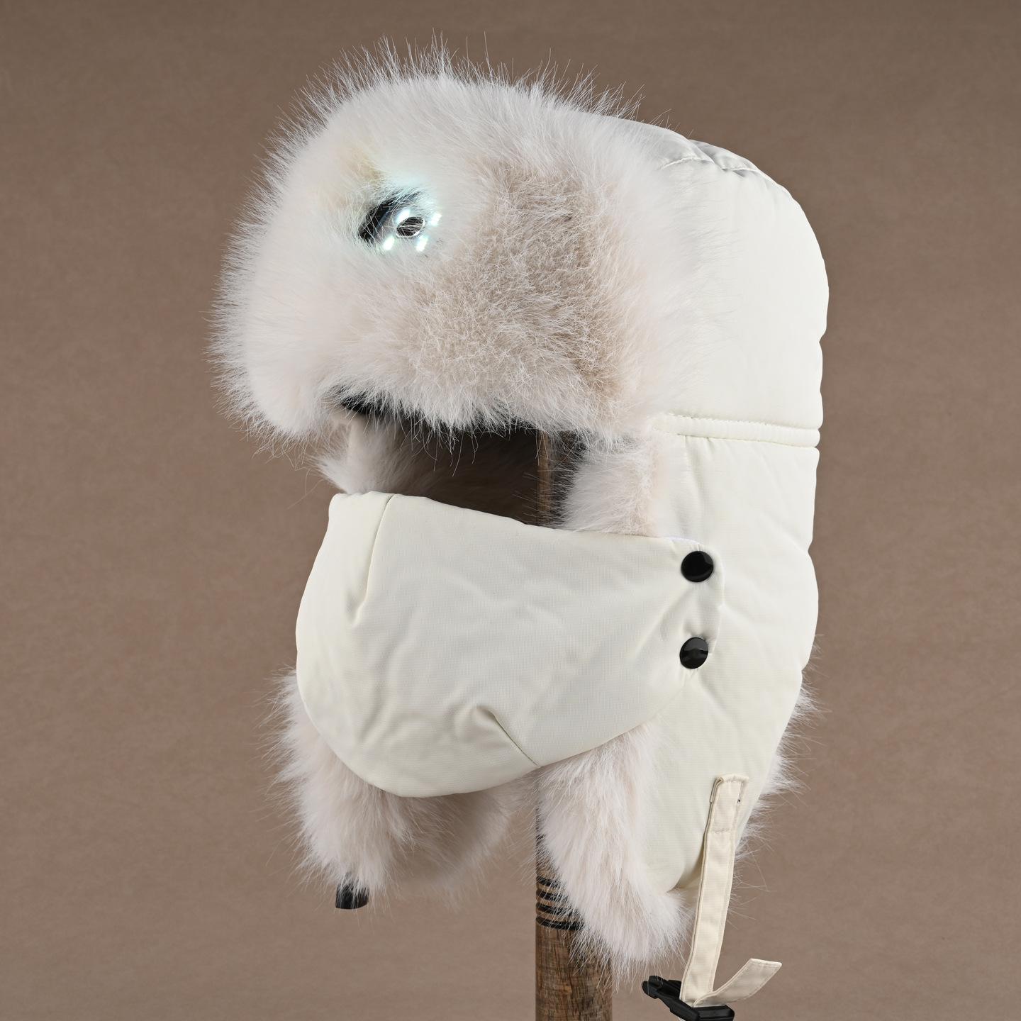 

Светящаяся шляпа-цилиндр мужская и женская зимняя бархатная утолщенная теплая шапка с защитой ушей уличная ветрозащитная велосипедная шапка one size fits all белый