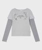 FALLETT Layered Long Sleeve Light Gray