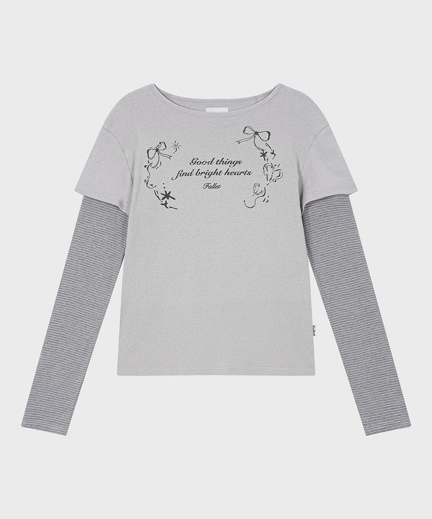 FALLETT Layered Long Sleeve Light Gray