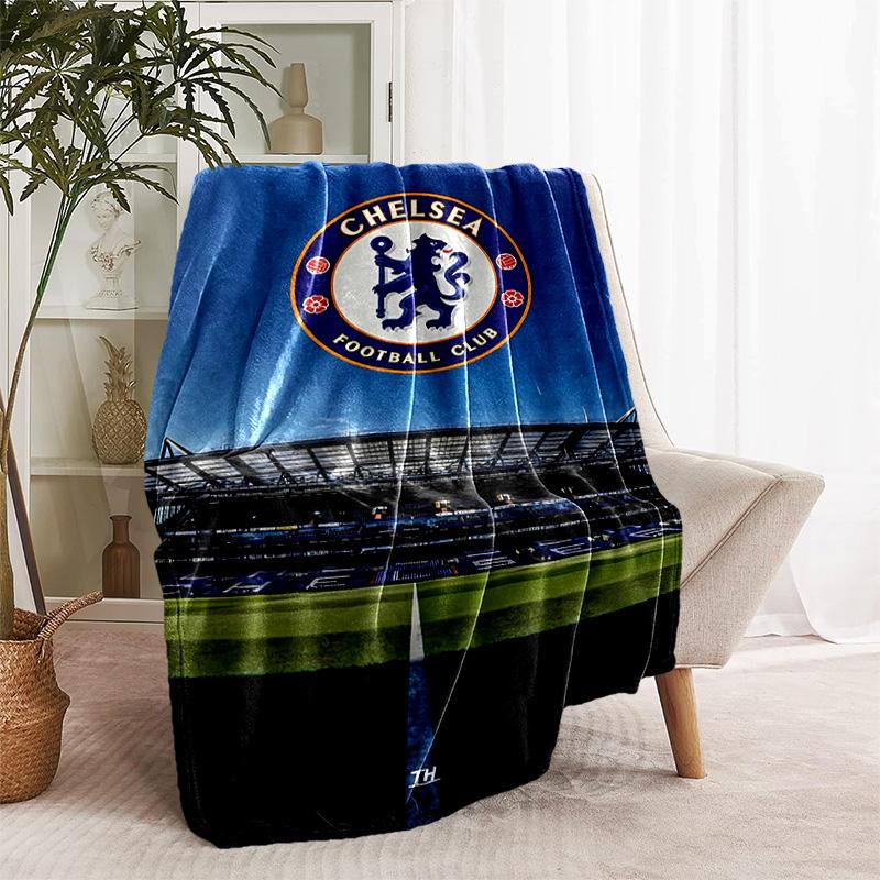 1pc Blanket - Chelsea FC Logo Print Design, Lightweight Blanket for Sofa, Bed- Soft &Warm, Gift for All Seasons