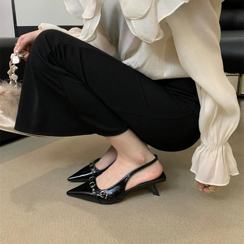 Fashion 2025 Summer Rivet Women Sandals Fashion Pointed Toe Nightclub Party Shoes Ladies Elegant Dancing Party High Heel Sandalias