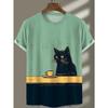 Summer Men's Fun Frog Art 3D Print T-Shirt Men's & Women's Short-Sleeve Crew Neck T-Shirt Relaxed Fit Casual Cartoon Top