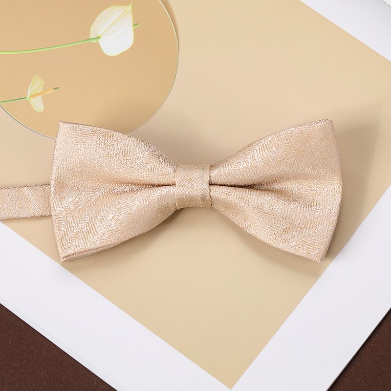 Men'S Fashion Bow Tie Color Woven Jacquard Double Striped Small Flower Business Retro Suit Shirt Bow