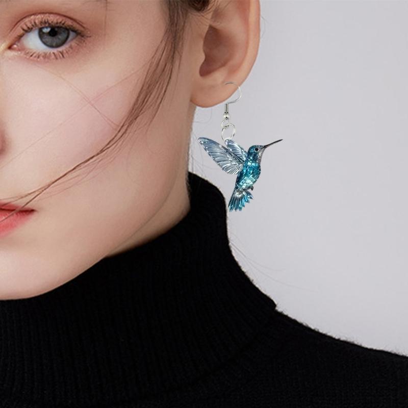 Fashionable Acrylic Drop Earrings Hummingbird Multifuntional Ear Jewelry for Every Occasion Pendant Earrings for Daily