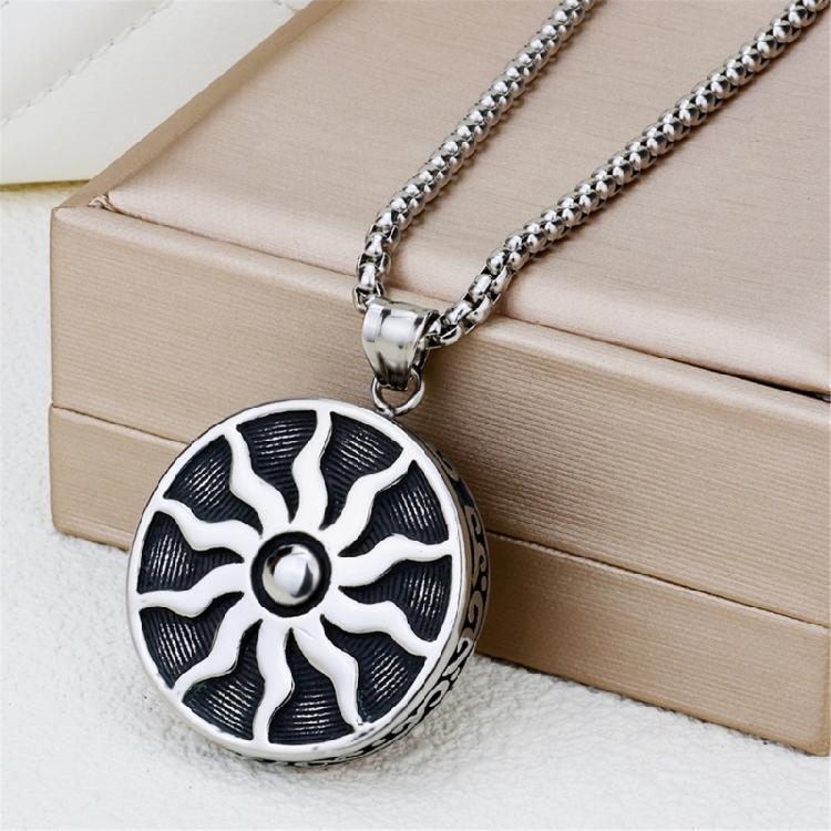 Dark Aesthetic Sun Pendant Necklace Stainless Steel Gothic Chain Jewelry Party Wear Everyday Fashion Statement Necklaces