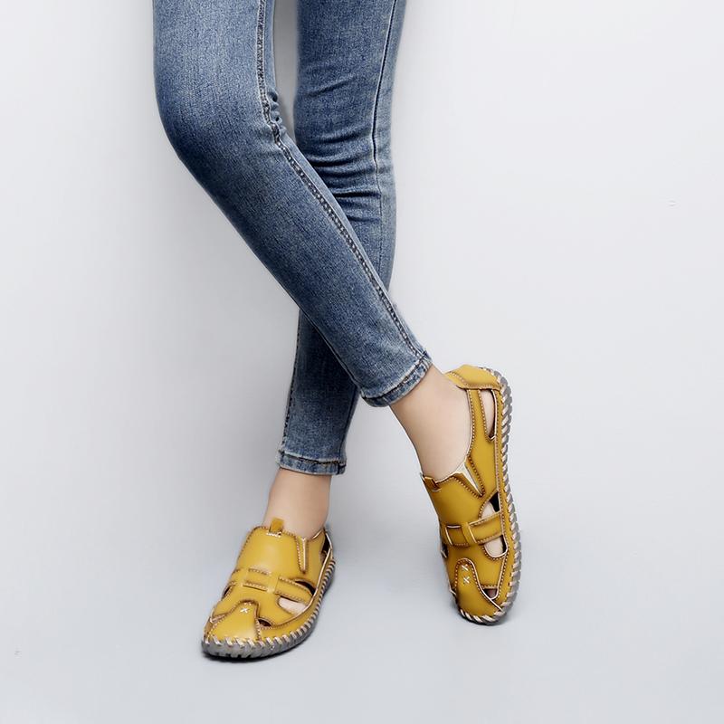 Women's Leather Sandals Casual Shoes Summer Beach Sandals