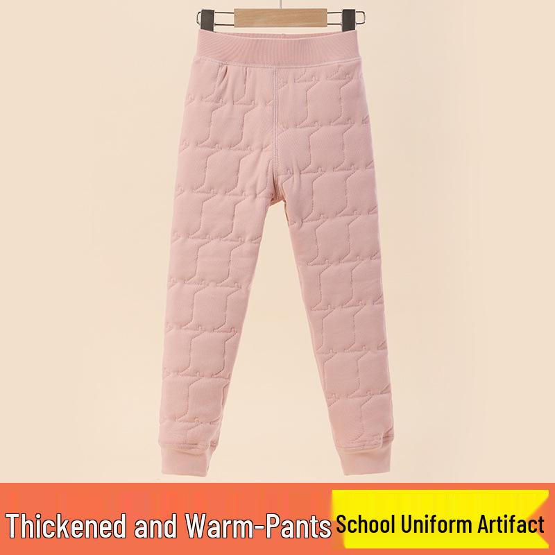 Winter Kids' Fleece-lined Cotton Jacket & Pants Set - Warm School Uniform for Boys & Girls