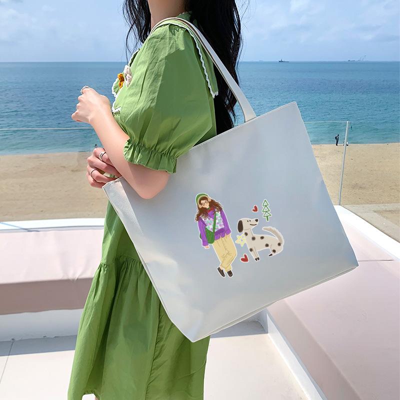 Canvas Bag Women'S Shoulder Handbag Student Tote Bag Large Capacity Hand Carry Canvas Bag