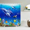 Underwater World Fish Turtle 3d Shower Curtains Ocean Dolphin Sea Scenery Fabric Waterproof Bath Curtain Bathroom Decor Screen